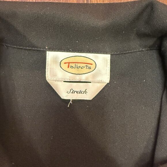 Talbots Womens Jacket Size 4 Black Blazer Minimalist Office Wear Stretch Button - Picture 2 of 5